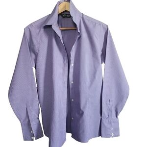 SOLD--Eddie Bauer Stretch Wrinkle Resistant Lavender Acedemia Pinstripe Shirt